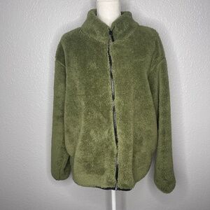 Green Teddy Jacket‎ Zipper closure XL